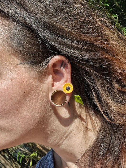 Boucles d'oreilles feuilles de Tournesol