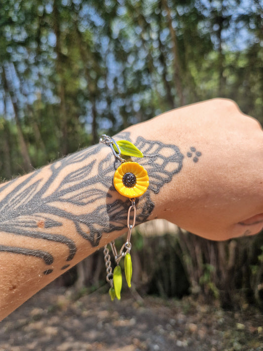Bracelet feuilles de tournesol