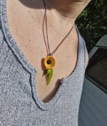Collier feuilles de Tournesol