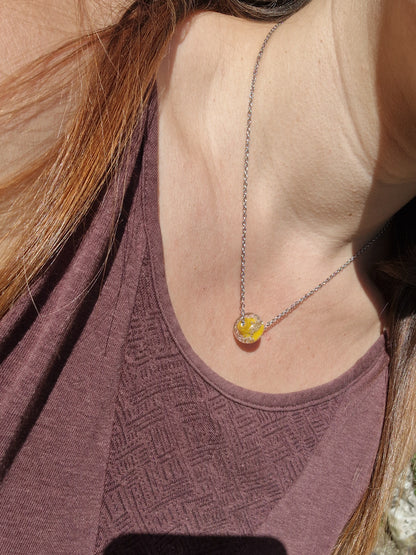 Collier écume moutarde